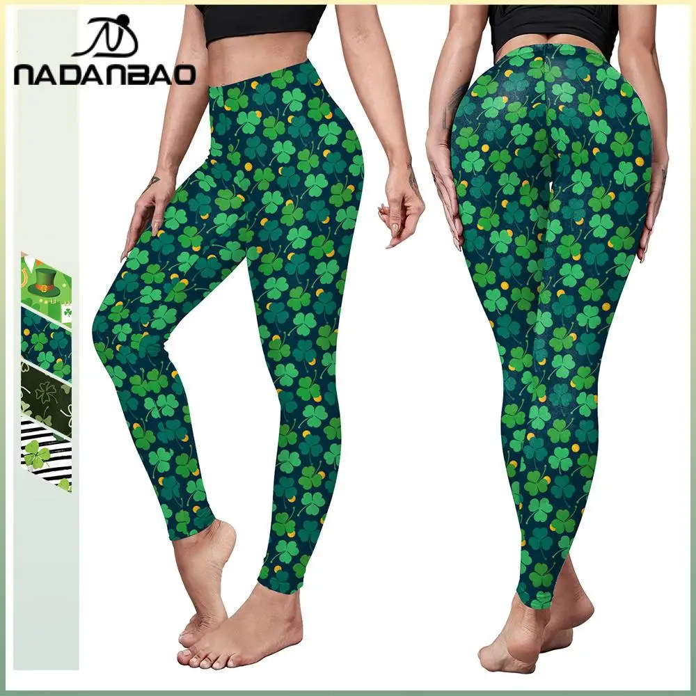 NADANBAO Women Leggings Yoga Leggings Saint St Patricks Day Lucky Costumes Carnival Streetwear for Irish Fun Party 2024 Newest