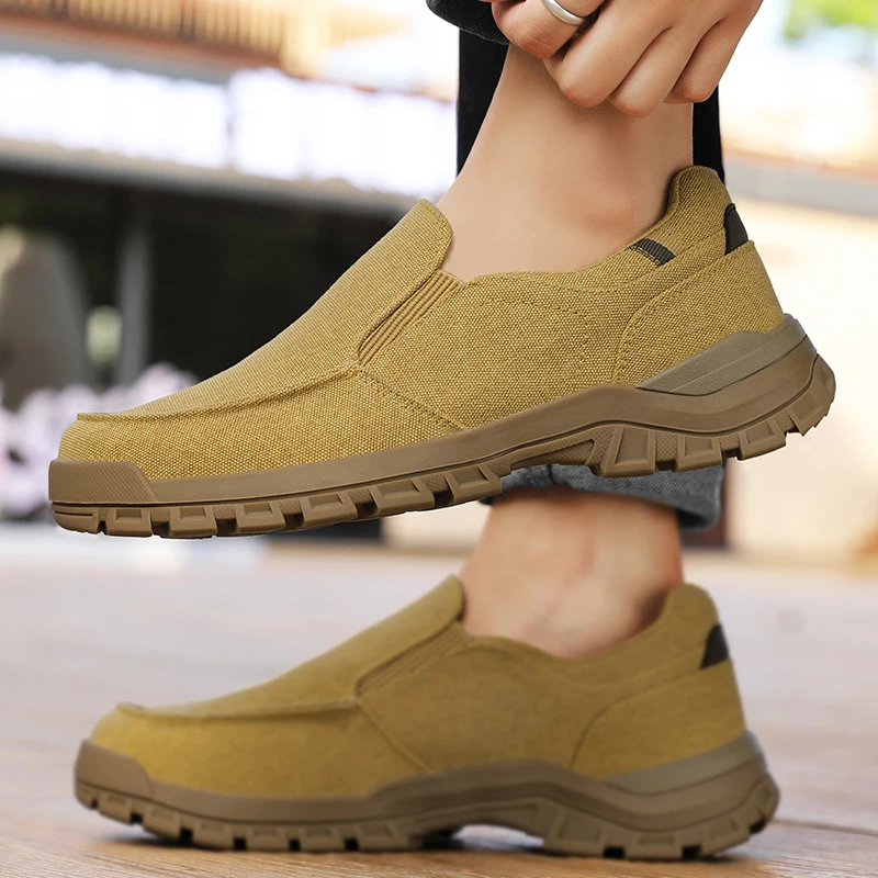

Men's Casual Canvas Shoes Spring Autumn Classic Breathable Loafers Comfortable Outdoor Walking Non-Slip Sneakers