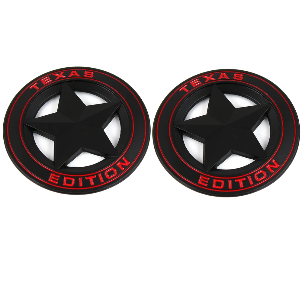 

2x 3inch Black TEXAS STAR EDITION Door Tailgate Car Sticker Emblem for Compass Wrangler Grand Cherokee Patriot Liberty Renegade