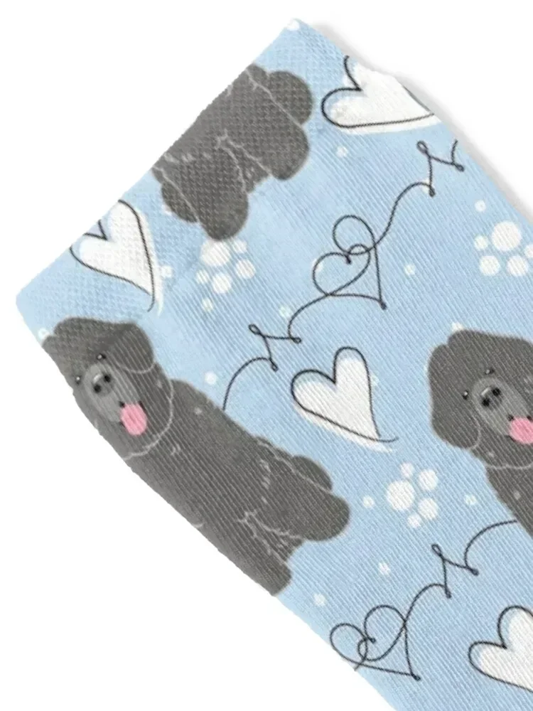 LOVE Gray Newfie Newfoundland dog Socks sports and leisure Christmas Designer Man Socks Women's