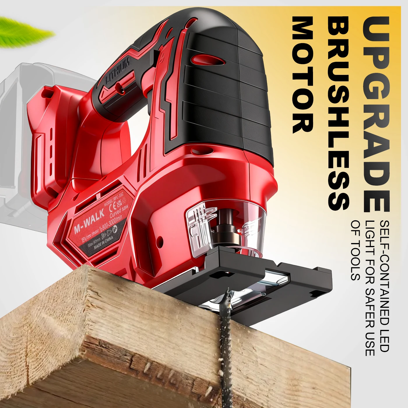 M-WALK 3000RPM Cordless Electric Jig Saw Portable Multi-Function Saw Vertical Wood Power Tool For Milwaukee 18V Battery Pins