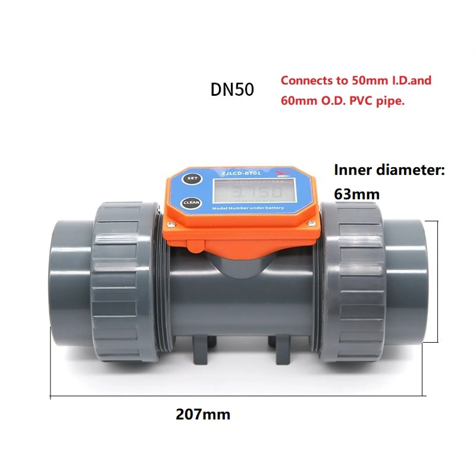 

Turbine Flow Meter DN15-DN65 Electronic LCD Digital Display Flowmeter High Accuracy Large Flowing Flow Meter For Farm/Garden