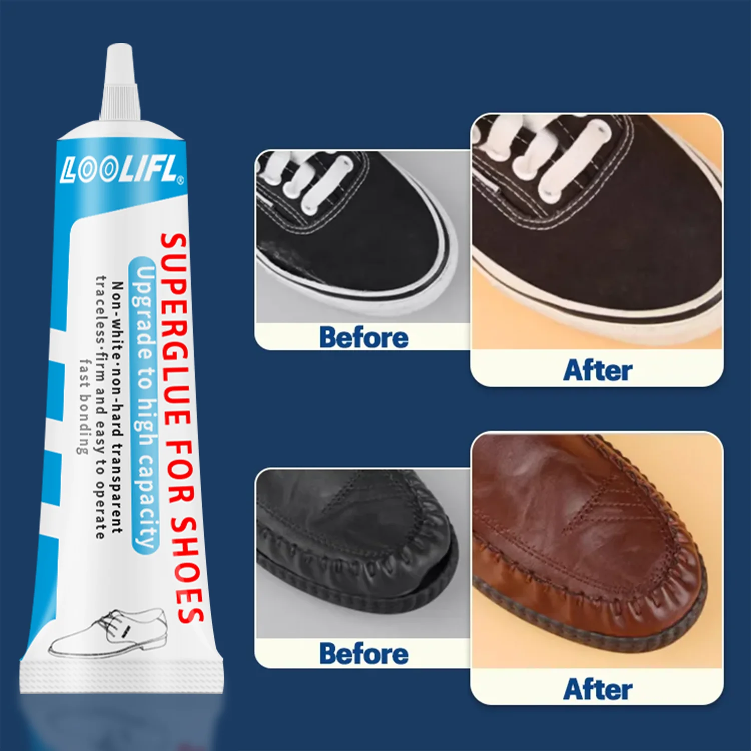 Loolifl, 60ml Strong Universal Shoe Glue Professional Repair for Sports Shoes/Boots/Leather Cracks, Safe and Stable image 4