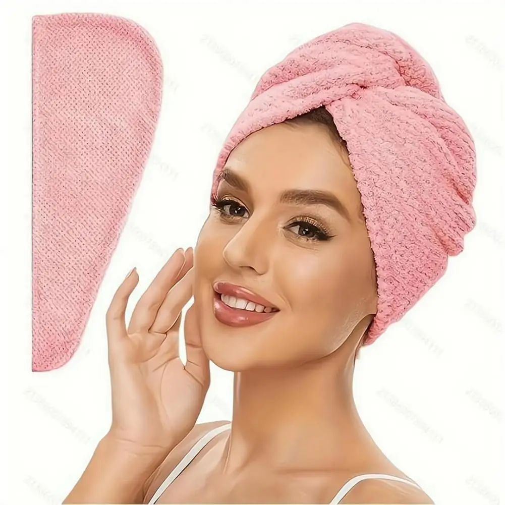 Mikrofaser-Haartuch für Frauen, Haartrockentuch mit Knopf, Haarturban, schnelltrocknend, Anti-Frizz, saugfähiges Kopftuch – Detail 4