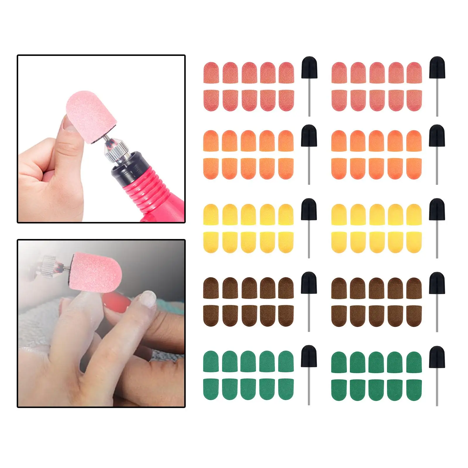 Prego Lixar Caps Bandas, Polidor De Unhas De Acrílico, Gel para Salão