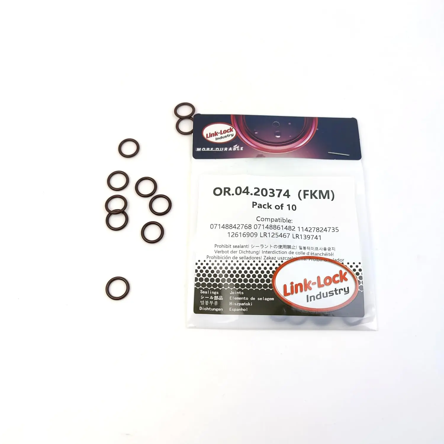 LINK-LOCK 10PCS OR.04.20374 FKM Viton Sealing O-Ring Kit of Water Connector / Charger 07148842768 07148861482 11427824735 126169