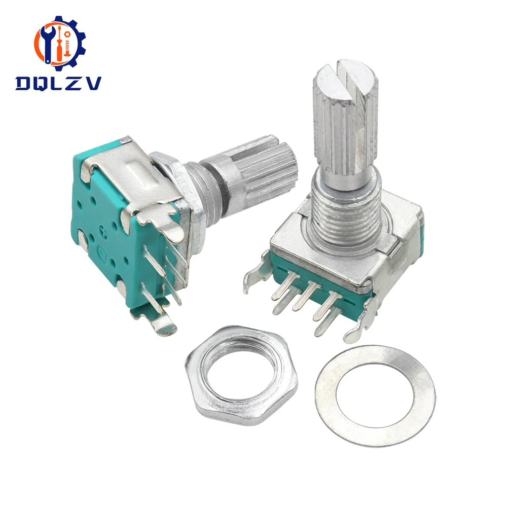 Rechtwinkliger EC11 360-Grad-Drehgeber mit Schalter Audio-Digitalpotentiometer 15 mm 20 mm 5PIN Druckknopf Codierungsknopf – Detail 5