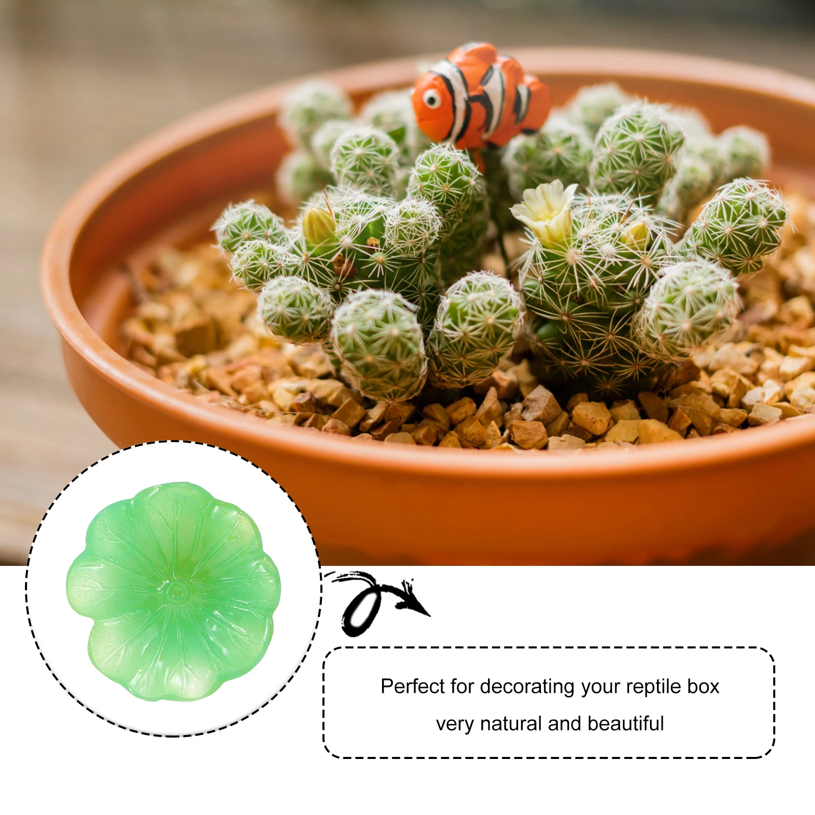 

20pcs Resin Lotus Leaf Ornament Fish Tank Decoration Desktop Adornment Photography Prop Climbing Pet Box Statues Micro Landscape
