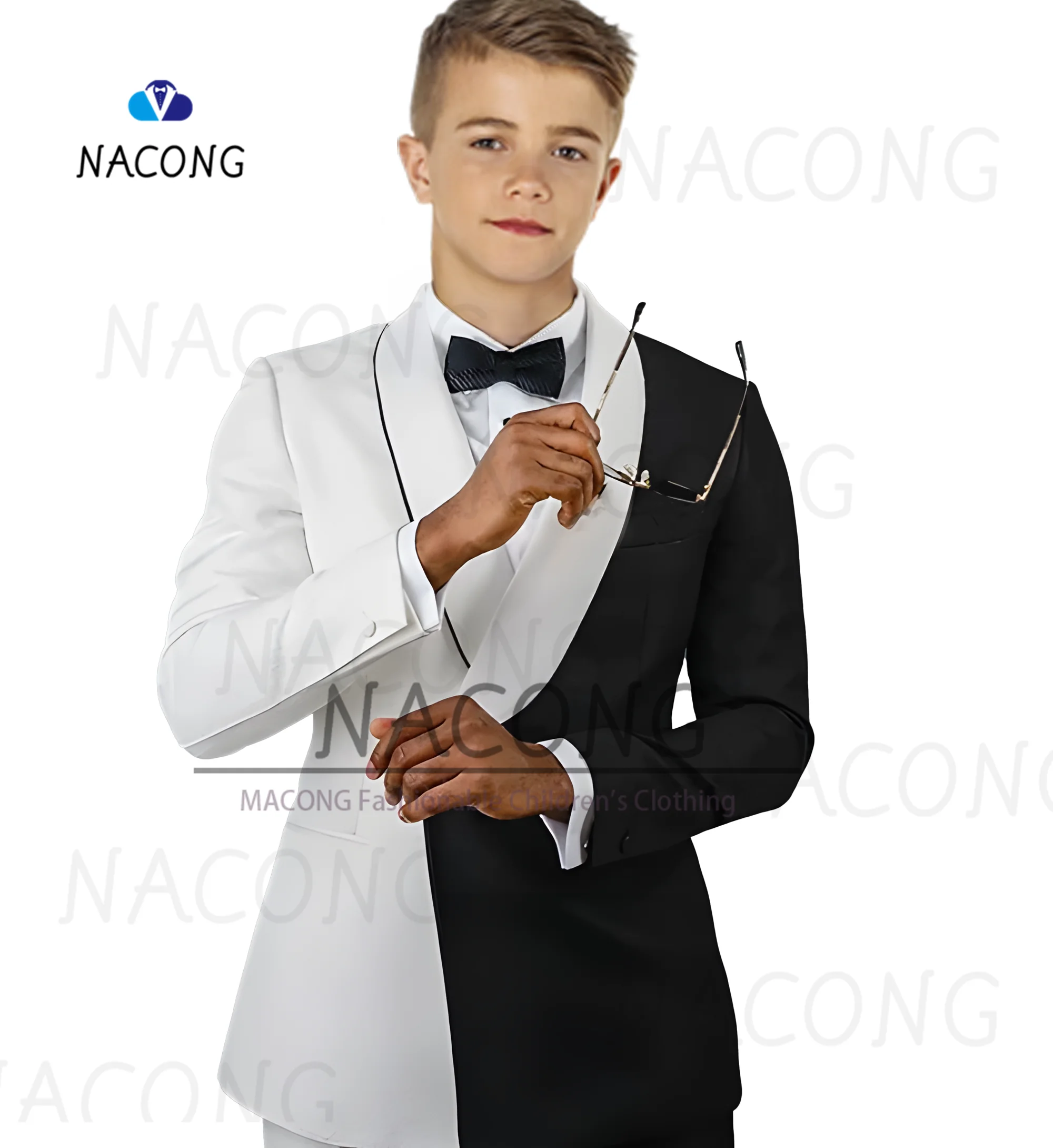 

Boys Tuxedo Suit With Classic Stitching Design Suitable For 2-16 Years Old For Weddings And Celebrations