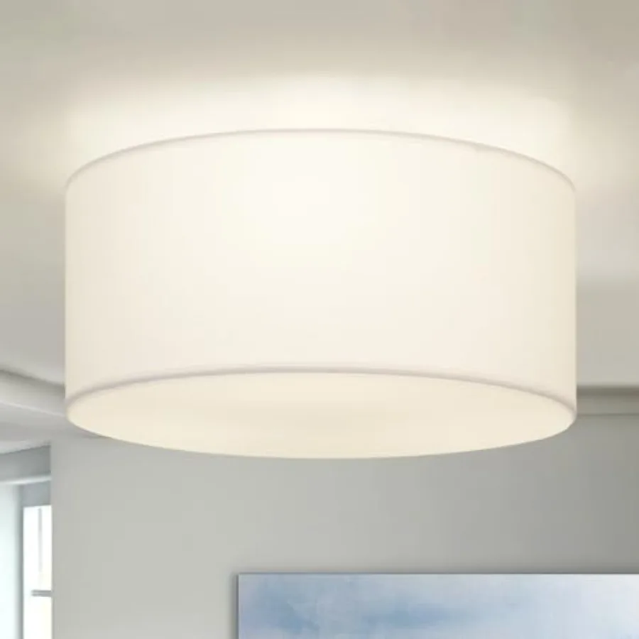 

Semi Flush Mount Ceiling Light Fixture13inch Light Fixtures Ceiling Mount 3-Light Drum Light Fixture with Shade Modern Close to