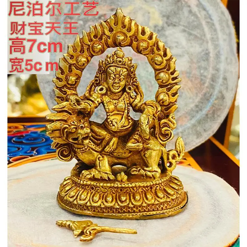 Treasure Tianwang Five Elements God of Wealth Handmade Copper White Black God of Wealth Portable Small Bronze Statue Ornament