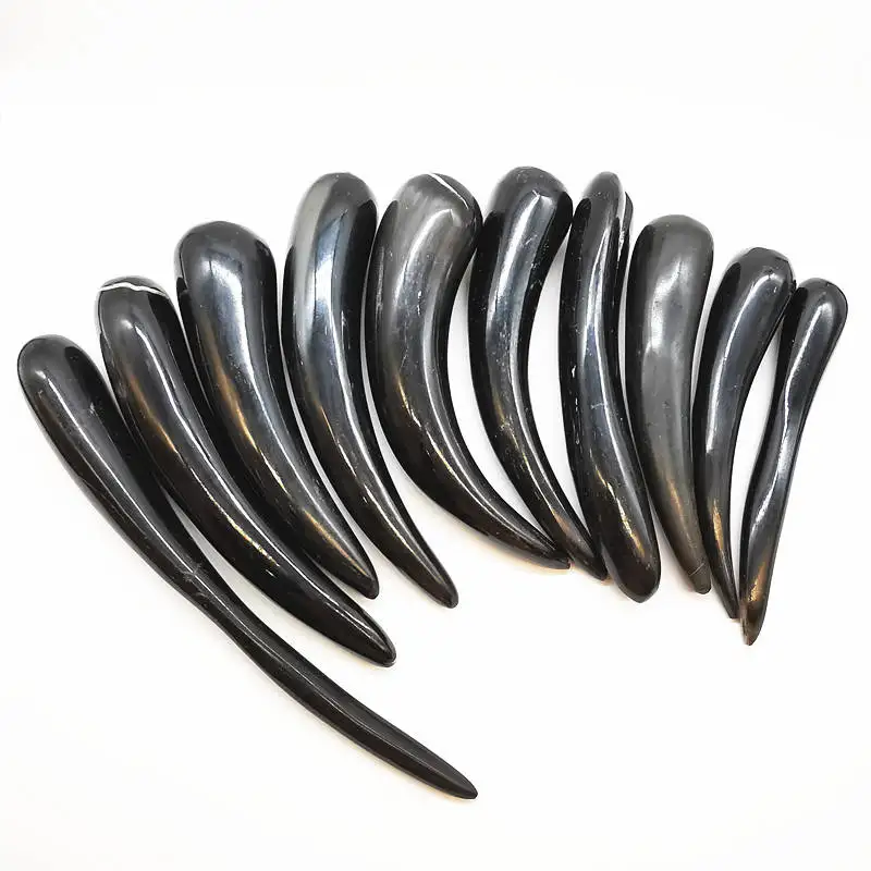 Black Buffalo Horn Sticks Real Various Sizes 7-18CM Chinese Medicine Acupuncture Sticks