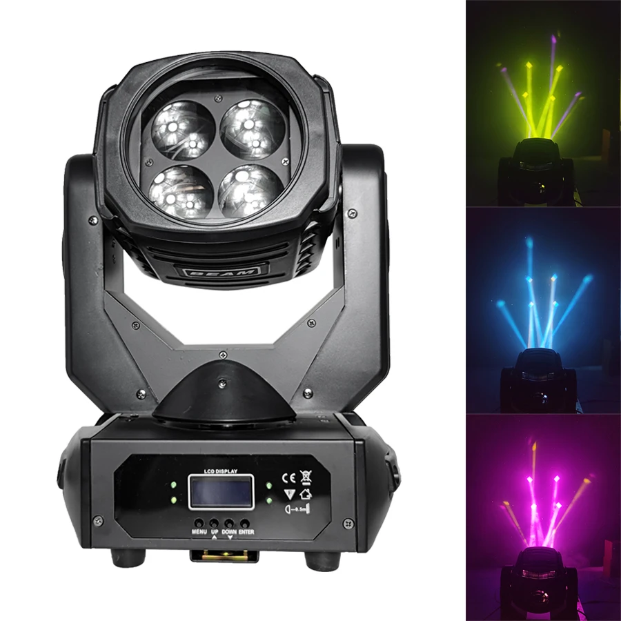 LED 4X25W Super Beam Moving Head Light DMX Controller Stage Light for Church Wedding Concert Theater Performance Stage Home Part