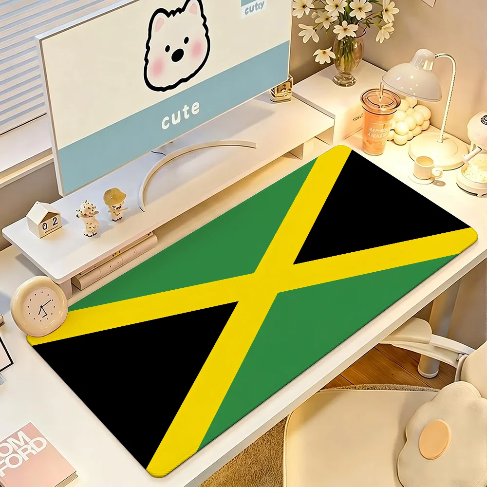 Jamaica Mauspad Groß Rutschfeste Wasserdichte Matte mit Genähtem Rand Tastaturunterlage für Gaming und Büro