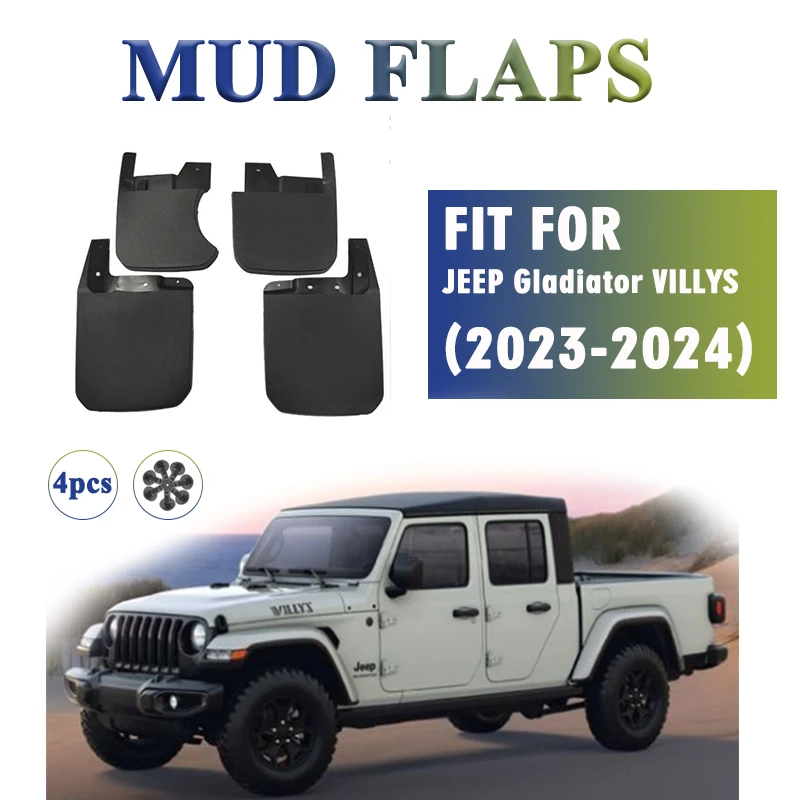 

2023 2024 2025 FOR JEEP Gladiator VILLYS Mud Flaps Guards Splash Mudguard Fender Mudflaps Car Accessories Front Rear 4pcs