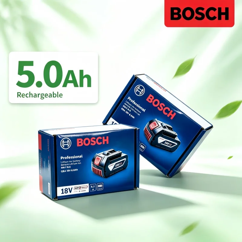 New Bosch 18V 5.0Ah GBA18V Li-ion Battery Low Heat Generation Stable Current Output for Continuous Long Time Operation