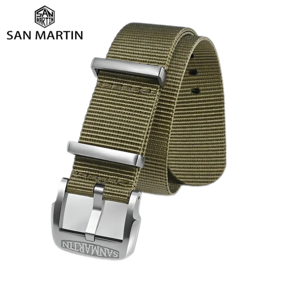 

San Martin Nylon Strap Paratrooper 20mm Military Watchband Sport Comfortable Universal Interface Pin Buckle Durable Sport BD0005