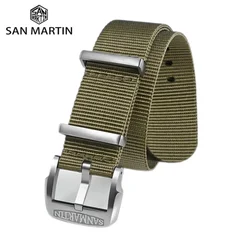 San Martin Nylon Strap Paratrooper 20mm Military Watchband Sport Comfortable Universal Interface Pin Buckle Durable Sport BD0005
