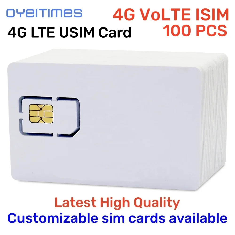 100 unids/lote tarjeta SIM ISIM USIM en blanco programable grabable 4G LTE WCDMA GSM Nano tarjeta Micro SIM con Micro Nano 2FF 3FF 4FF 3 en 1