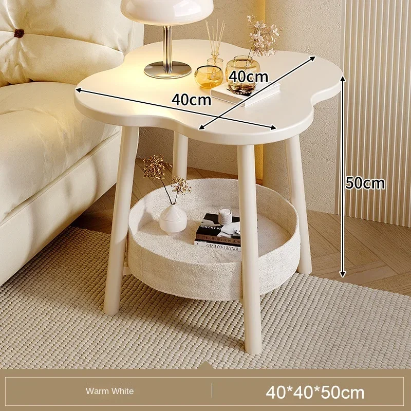 Four-leaf Clover Sofa Side Several Bedroom Small Table Living Room Storage Table Creative Balcony Double Layer Coffee Table