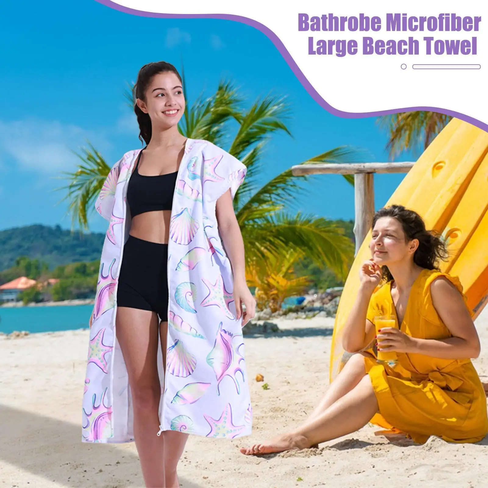 

Beach Towels For Adults Microfiber Beach Towel Lightweight Cape Hooded Bathrobe Blanket Bath Accessories For Men Women Summer