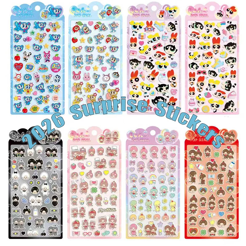 

4/40Pcs For Kids Girls 3D Stickers Japanese Cartoon Crystal Pop Seal Decorative Peripheral Stickers Notebook Phone DIY toys gift