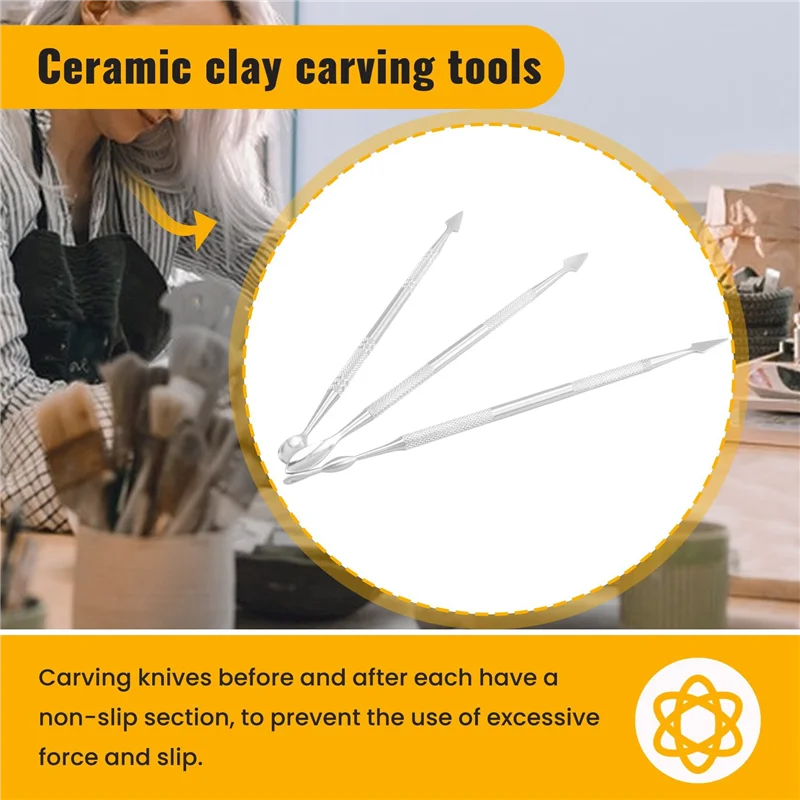 

A53Q-24 Pcs Wax Carvers Set Double Ended Wax Modeling Sculpting Tools Picks Polymer Pottery Clay Carving Tool