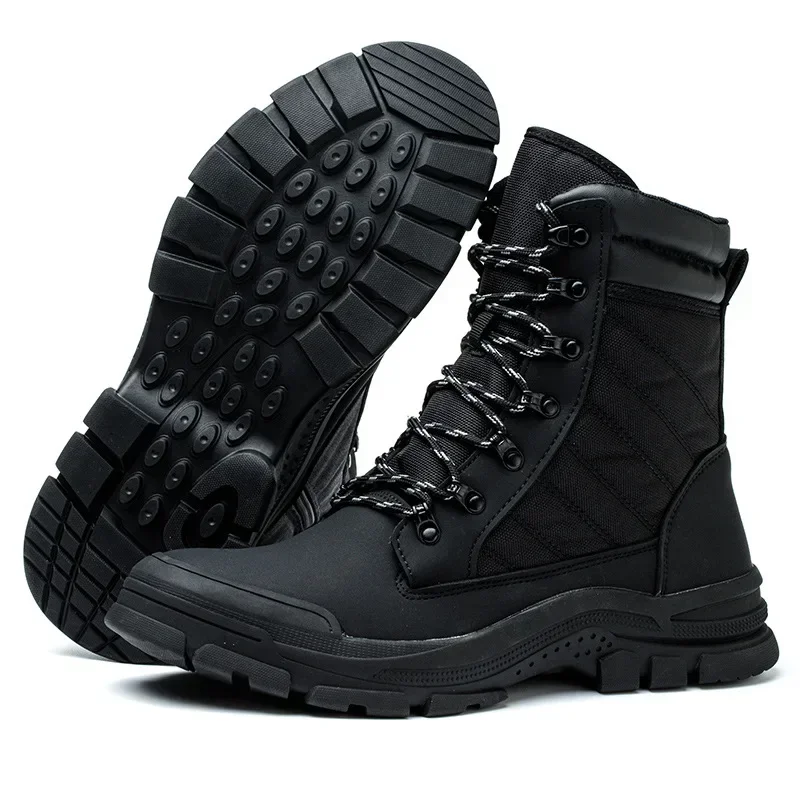 High Top Work Safety Shoes With Steel Toe, Wearable Men Safety Shoes Boots, Anti-smash Puncture-proof Work Sneakers for Welding