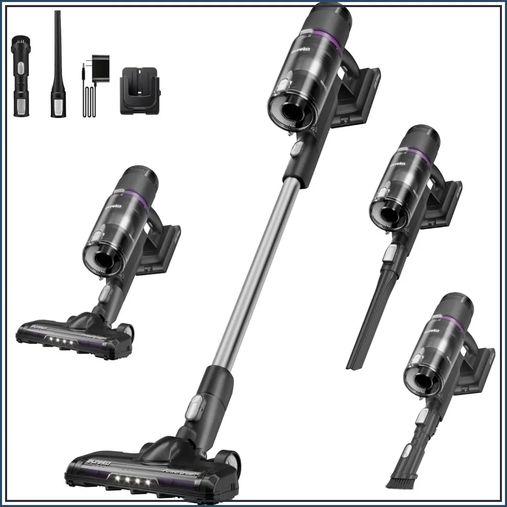 

20.3kPa Cordless Vacuum, Detachable Battery, 50-Min Runtime, 5.5 lbs Lightweight, 5-Stage HEPA, for Pet Hair & Hardwood & Carpet