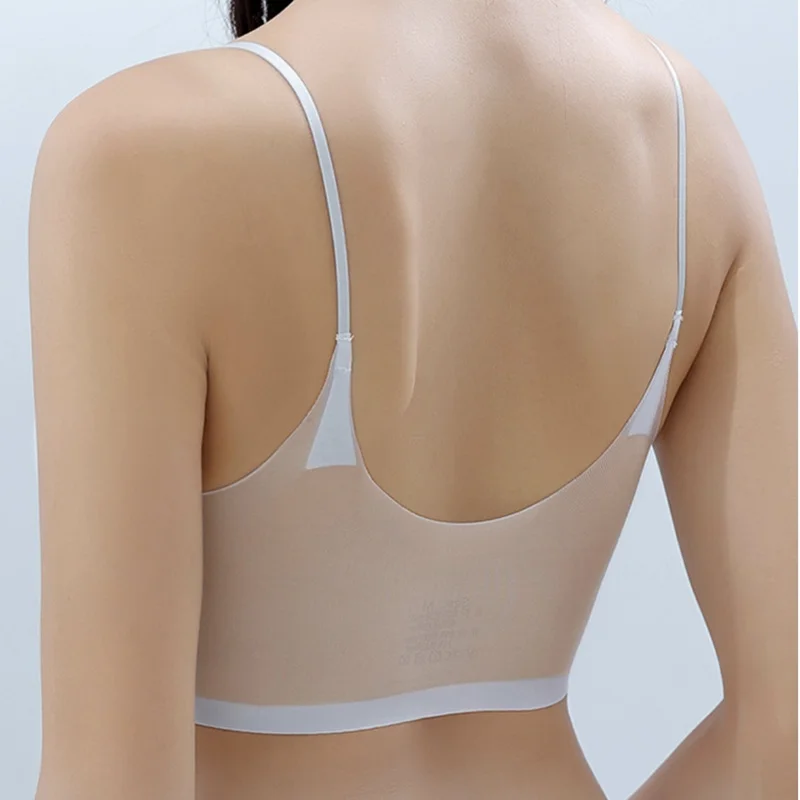 Ultra-Thin Seamless Underwear Women\'s Big Breasts Small Chest Gathered Sports Vest Bra Summer Thin Section Beautiful Back Bra