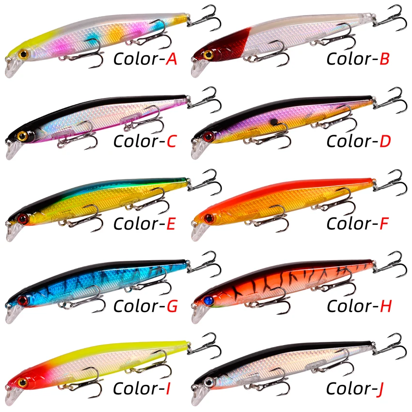 Señuelos de Pesca láser Wobbler, cebo Artificial duro Minnow, 11CM, 12G, Crankbait, carpa, lubina a rayas, señuelo de aparejos de Pesca, 1 pieza