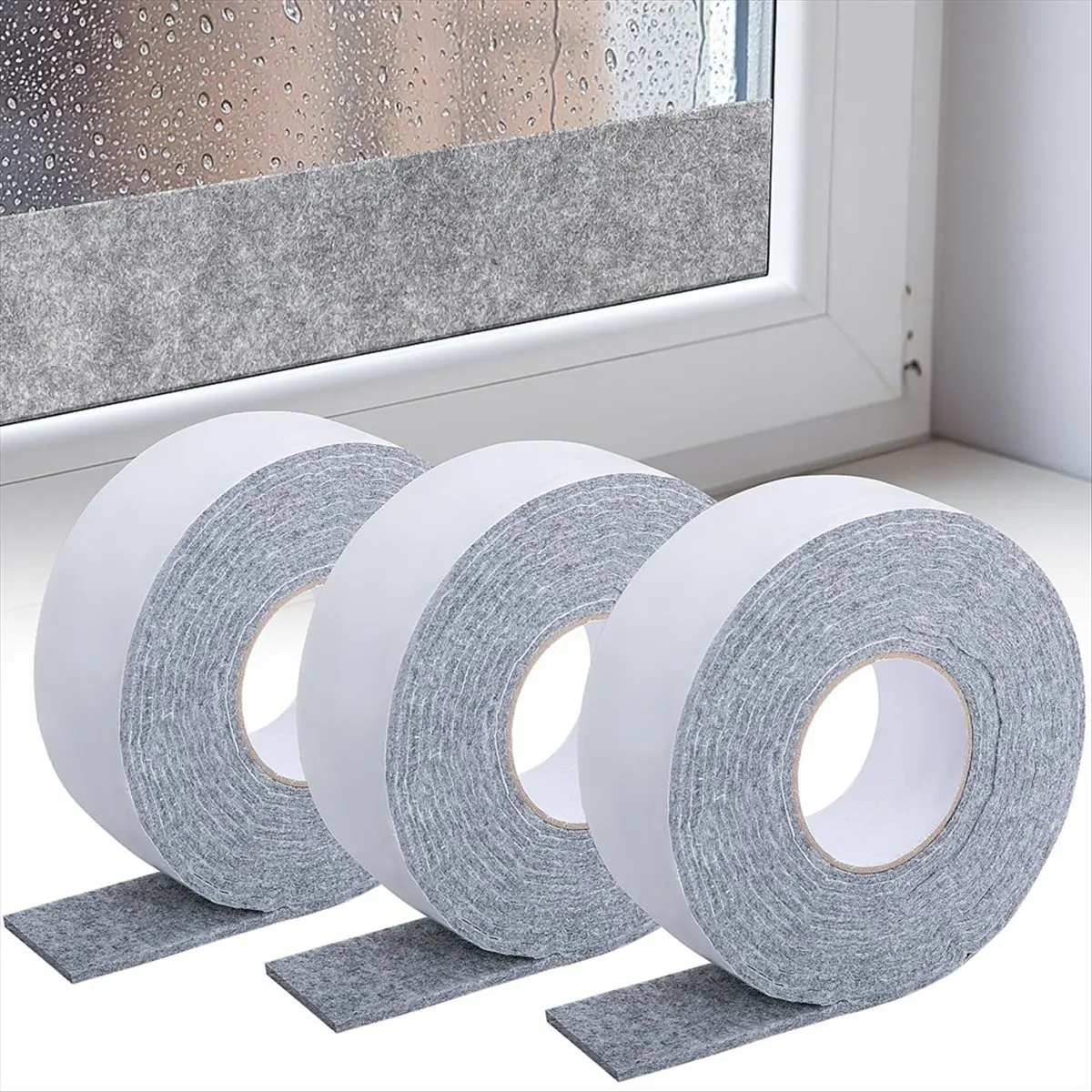 HITL 3 Roll 13.4Ft X 1.2Inch Window Condensation Prevention Absorber, 4.5mm Think Condensation Water Moisture Absorber Tape