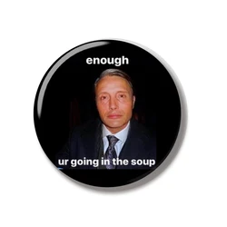 44MM Mads Mikkelsen Hannibal Meme Pin Soft Button Pin Jewelry Creative Badge Cartoon Brooch Lapel Pin Bag Backpack Hat Decorate
