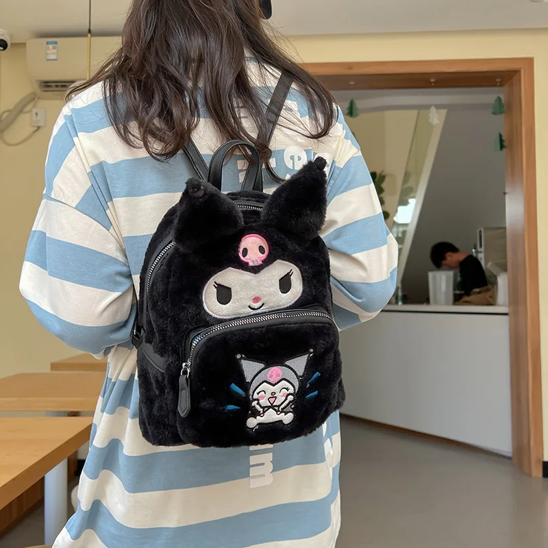 サンリオアニメぬいぐるみバックパックかわいいハローキティ学生バッグかわいいクロミぬいぐるみ子供バッグ女の子シナモンロールバッグ誕生日ギフト