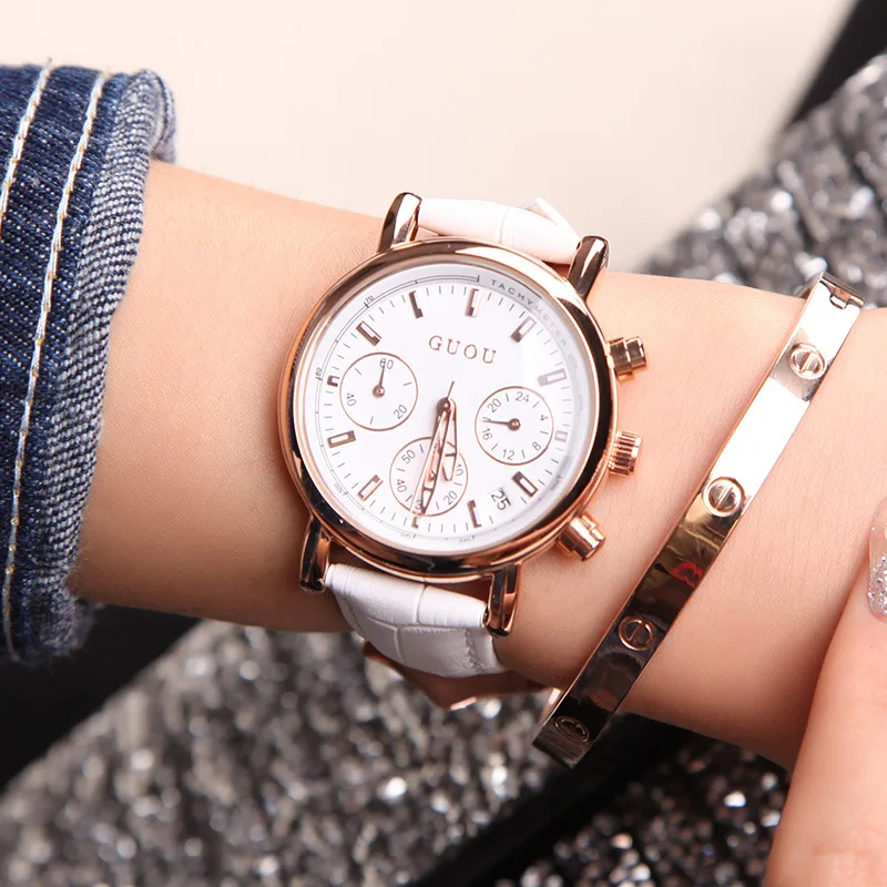 

Fashionable And Trendy Women'S Watch, Casual Ladies' Watch, Multi-Hand Quartz Watch With Calendar, Women'S Fashion Watch.