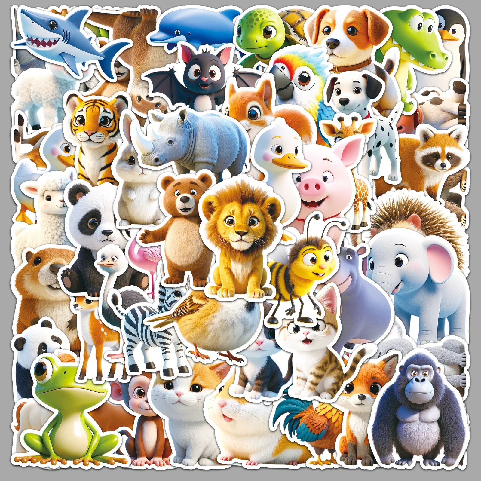 10/50 шт. 3D наклейка с изображением животного