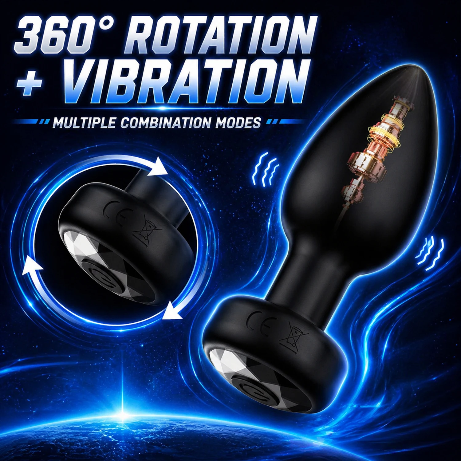 Vibrador Anal Recargable por USB para Hombres y Mujeres, Tapón Anal de Silicona, Masajeador de Próstata, Potente Juguete Vibrador para Adultos, 90 Min de Carga, 60 Min de Uso