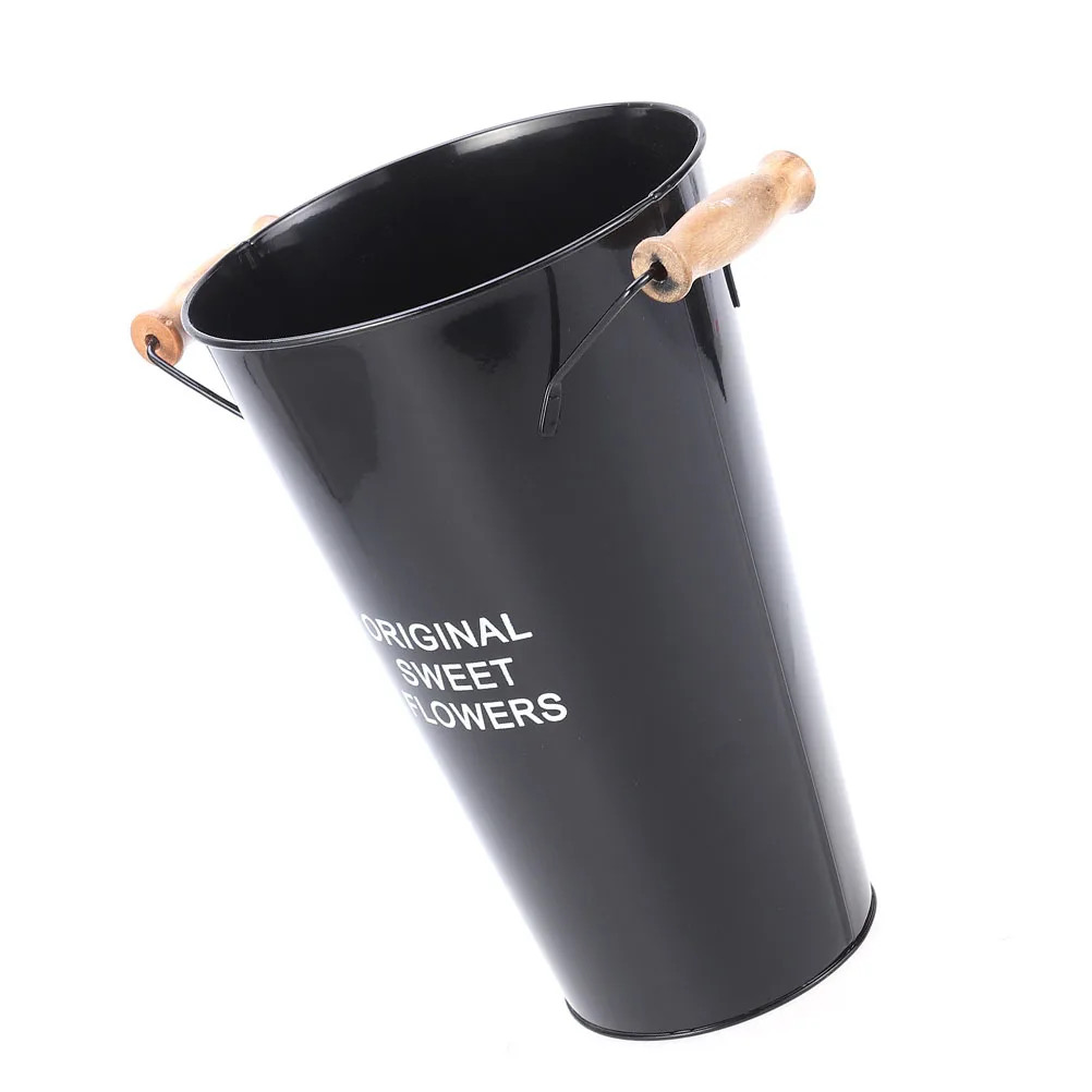 

1pcs Chic Tinplate Flower Arranging Bucket Retro Metal Vase Home Office Decorative Floral Art Ornament Household Gift Tabletop