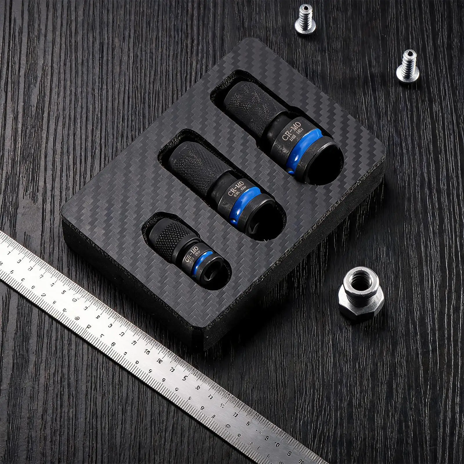 Bolt Extractor 1/2 To 1/4 Inch High-Torque Easy Out Hand Tools 3-Piece Screw Extraction Socket Set For Damaged Rusted Rounded