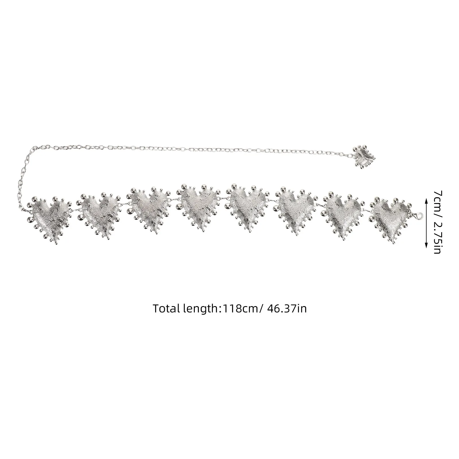 Sofisticato catena in vita a cuore Gioielli in metallo durevoli Stile versatile Abiti da festa per appuntamenti Gonne Pantaloni a vita alta