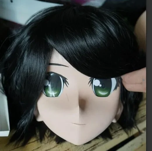 

100% ручная работа, силиконовая искусственная кожа, искусственная кожа, искусственная кожа с париком и зелеными глазами