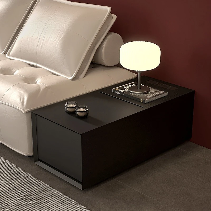 Italian minimalist sofa side few cracks middle coffee table locker