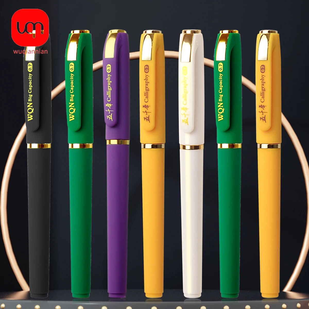 WQN-3/5PCS Large Capacity Gel Pen, 0.7mm Nib, Full Needle Tube,Black Green Purple Writing Pen, Stationery Test, Available School