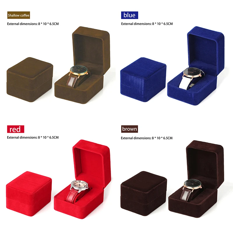 Scatola per orologi Custodia per orologi Smartwatch ad angolo rotondo in velluto di moda Accessori per gioielli Scatole per imballaggio aziendale