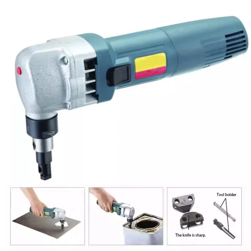 Electric Metal Punching Shear Sheet Metal Cutter Stainless Steel Metal Nibbler Curve Cutter 30000rpm High Speed Rotor380W 1818