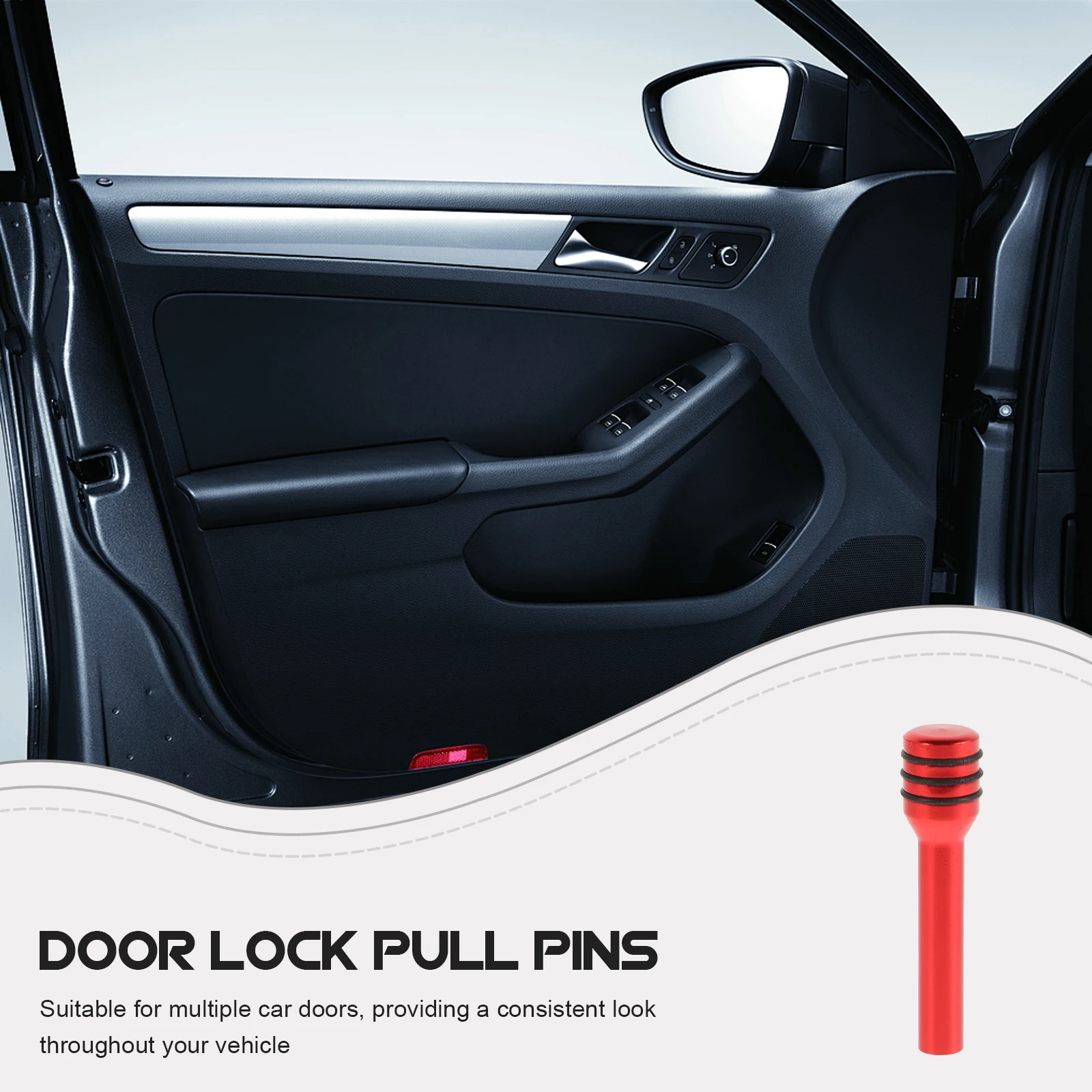 2 perni per serratura per portiera per auto, accessori per auto in lega di alluminio, installazione semplice, uso versatile, manopola decorativa rossa di sicurezza migliorata