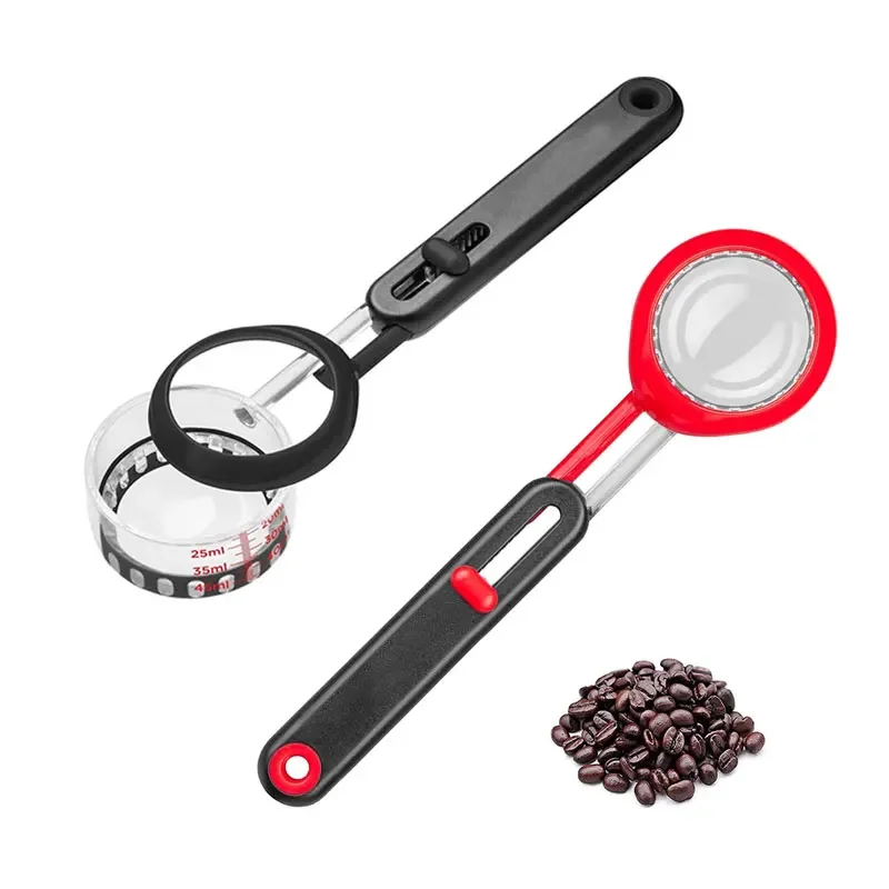 

Adjustable Coffee Measuring Spoon Volume Measuring Scoop Tablespoon Powder Adjustable Lever Measuring Spoon with Scale
