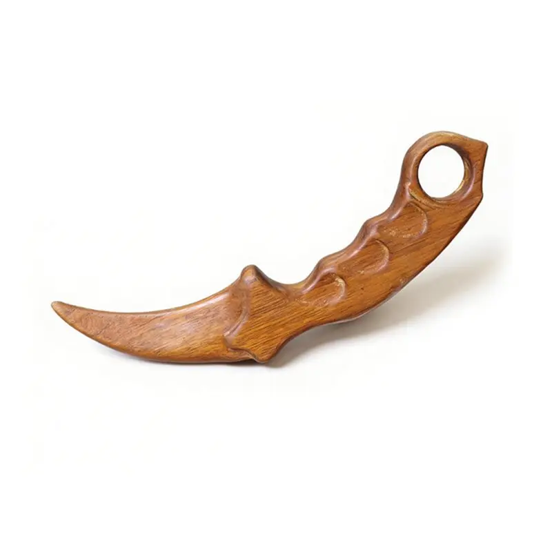 ABGH-Wooden Carving Practice Tool Golden Sandalwood Claw Knife Ornament 2Pcs For Performance Training& Home Decor