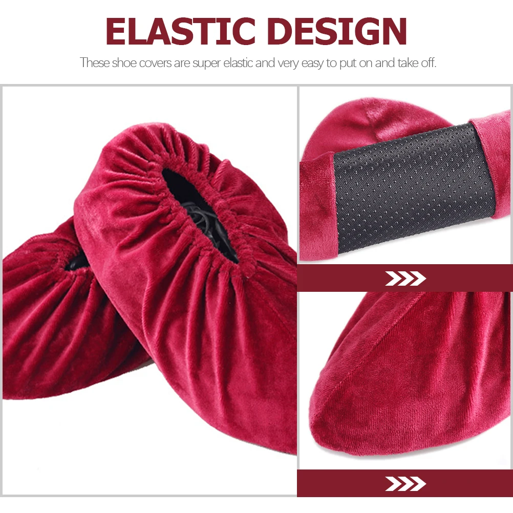 

6 Pairs Fleece Shoe Covers Convenient Shoes Reusable Outdoor Workers Protector for Home Flannel Washable Case Practical