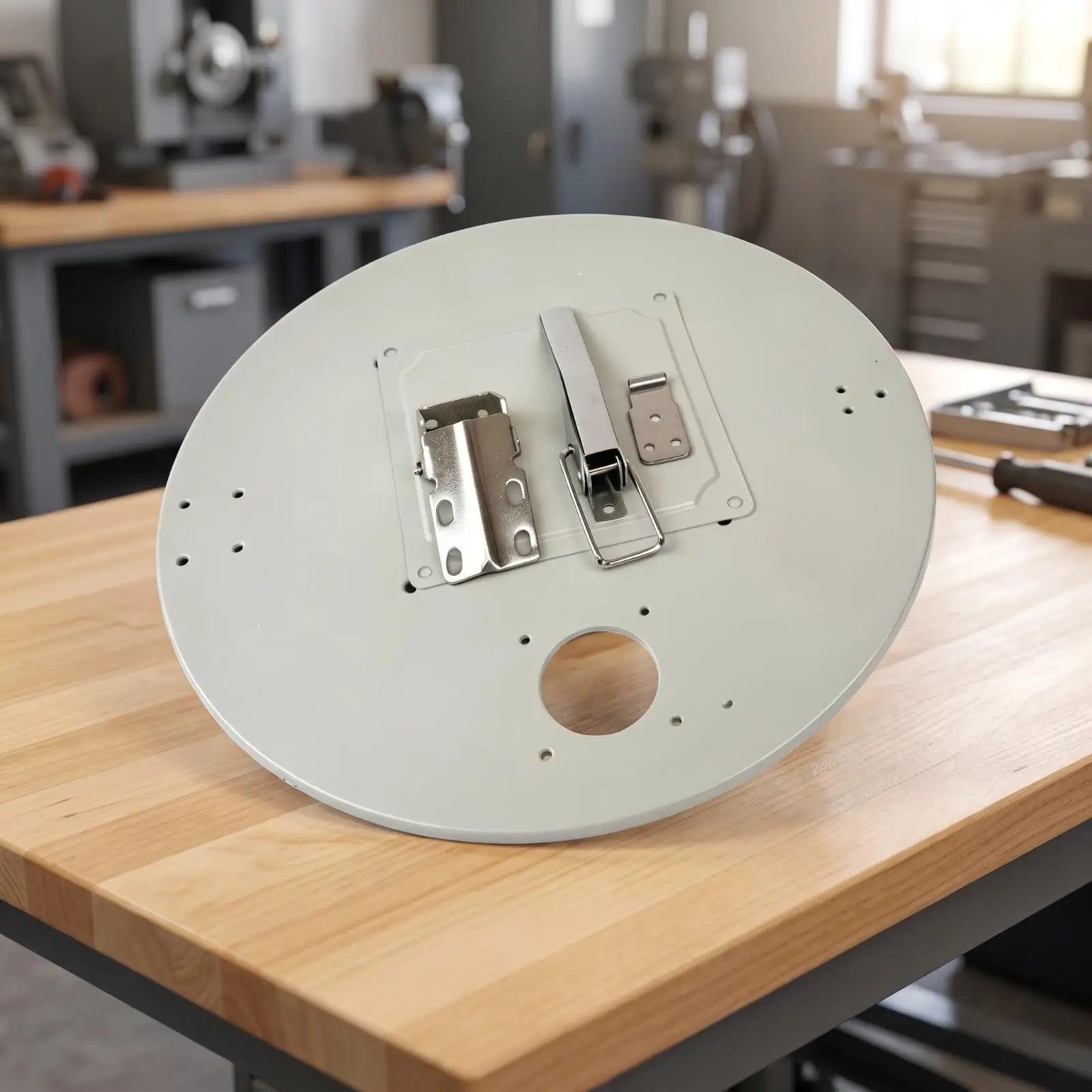 Dryer Barrel Lid with Access Panel Pre-Drilled Mounting Holes, Rigid Metal Construction, for dehumidifying